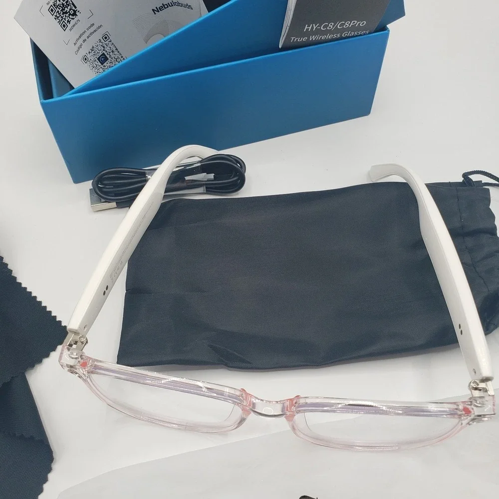 Hyundai HY-C8Pro Smart Glasses Eyeglasses Frame, True Wireless, White